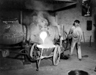 Pouring slag at the Chaffers Gold Mine, Kalgoorlie [picture]