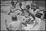Group of women spinning, Derby Leprosarium