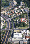 Aerial photograph of Parliament House and the freeway