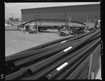 Humes Plastics loading plastic pipes