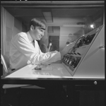 345983PD: Martin Clarke adjusting sound quality, 1968.