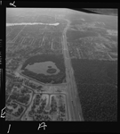 360595PD: Lake Booragoon with Leach Highway running along side. Bull Creek is visible to the top left, 1974.