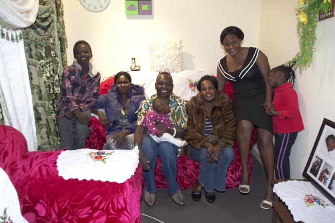  Mrs Angong Marial Mamal is dressed in black with her 2 children Alilic Marial and Aruai and Sudanese friends at her home in Balga 25 September 2012