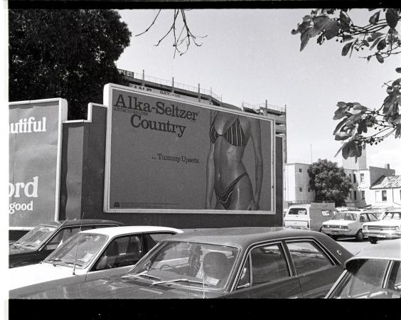  Bikini poster on the south east corner of Beaufort and Stirling Street Perth 1978