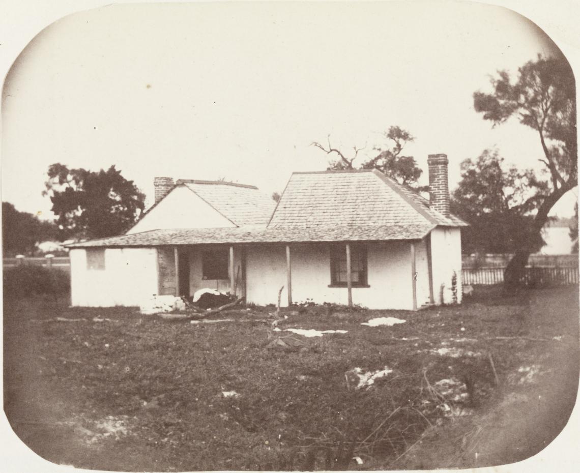 Back of Dale Cottage built for Robert Dale and used as Perths first Post Office on St Georges Terrace Perth
