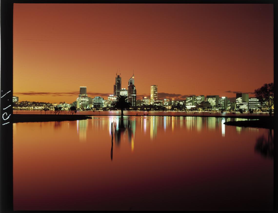Perth skyline from South Perth in 1992