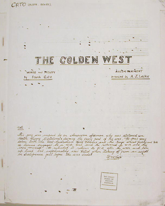 The Golden West - Title Page