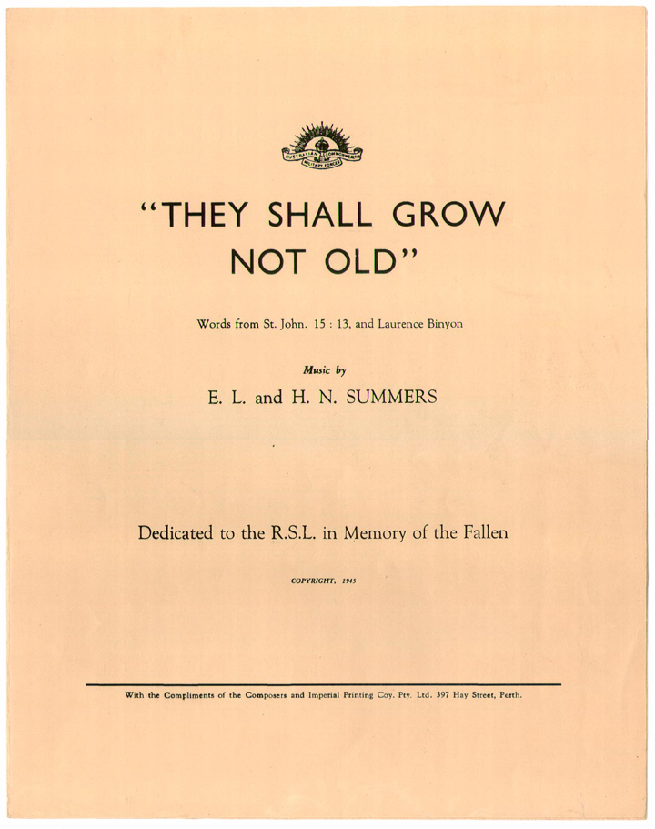 They Shall Grow Not Old - Title Page