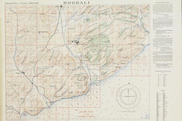 Gallipoli 1915- scale 120000 Boghali cartographic material reproduced at the Survey Dept Egypt