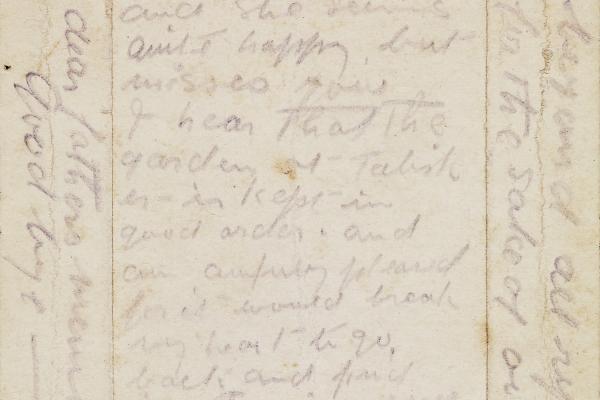 Letter from Gallipoli written by JFW MacLeod on cigarette packet back June 1915