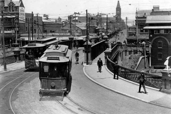 Caption attached to the photograph The old Beaufort Street Bridge removed to make way for the present structure about 20 years ago