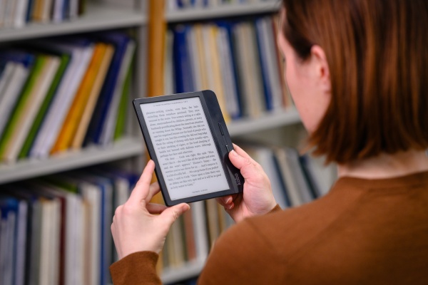 Reading at book on a smart device