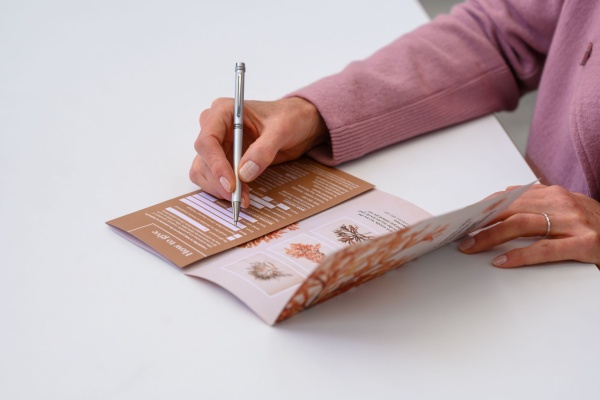 A person filling out an appeal form