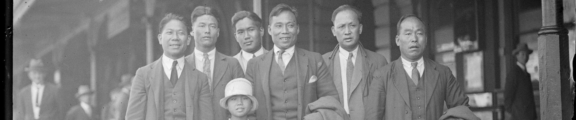 Kwong Sing Wah Troupe of Chinese acrobats magicians and fire eaters to play at the Ambassadors Theatre 1929