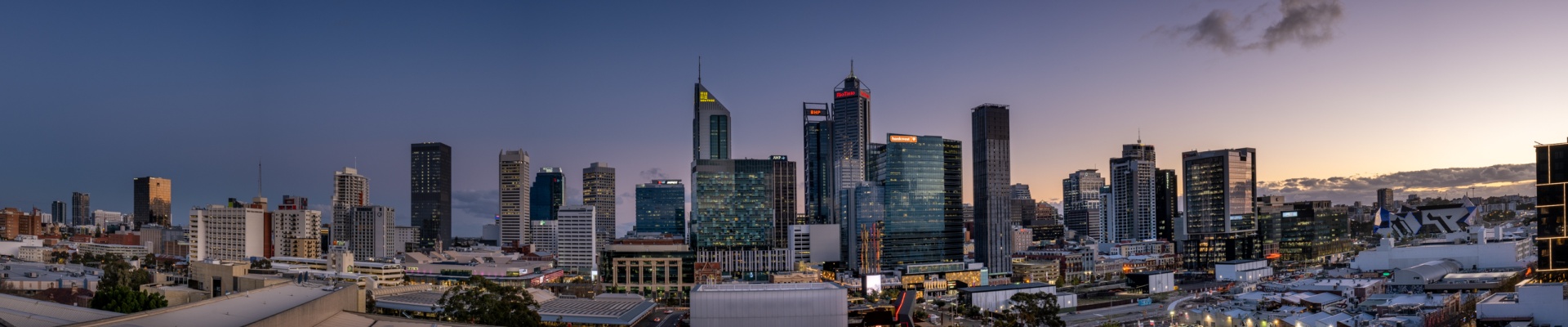 View of the city from top of Library building