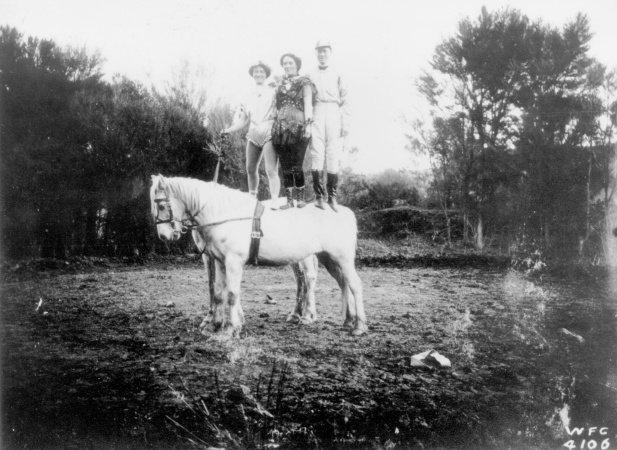 Gertrude Agnes and Tom Hyland on a horse 1903