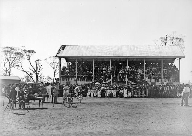  Grandstand at Coolgardie Racecourse Crowd watching parade 1899